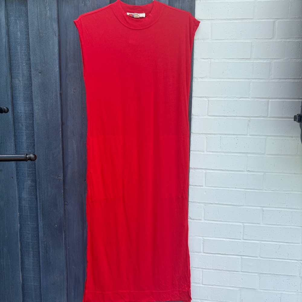 NWT FREE PEOPLE BEACH LONG RED T-SHRIT DRESS- XS